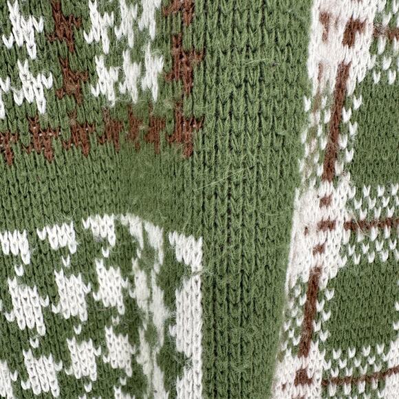 VINTAGE Dana Scott Sweater Womens Small Green Brown Patchwork Knit Made USA 90s - Picture 5 of 8